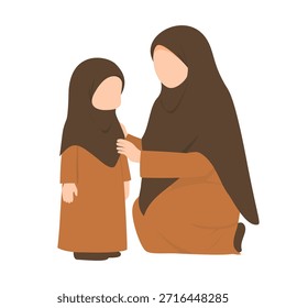Mother And Son Flat Illustration