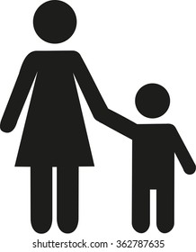 Mother and son icon