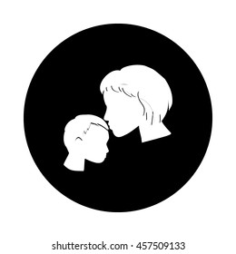 Mother and son icon