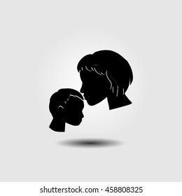 Mother and son icon
