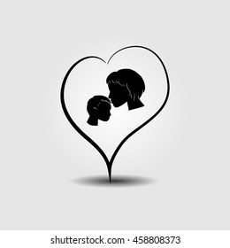 Mother and son icon