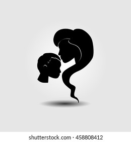 Mother and son icon