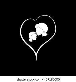 Mother and son icon