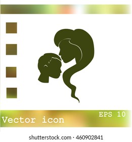 Mother and son icon
