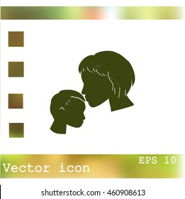 Mother and son icon