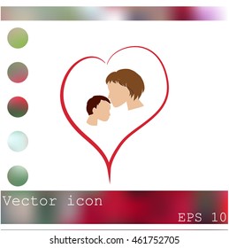 Mother and son icon