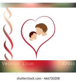 Mother and son icon