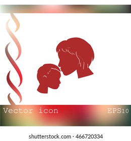 Mother and son icon