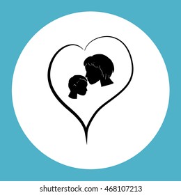 Mother and son icon