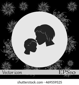 Mother and son icon