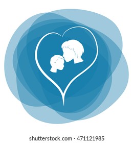 Mother and son icon