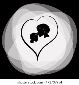 Mother and son icon