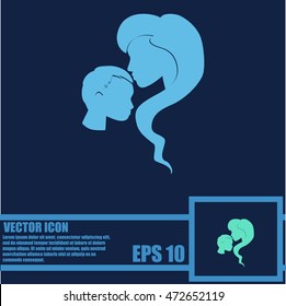 Mother and son icon