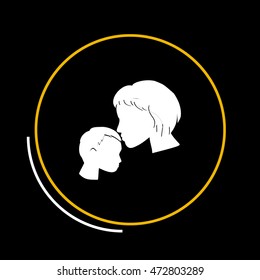 Mother and son icon