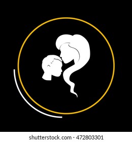Mother and son icon