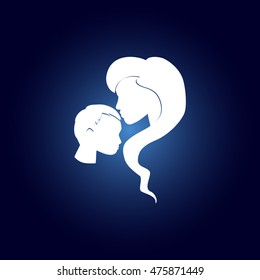 Mother and son icon