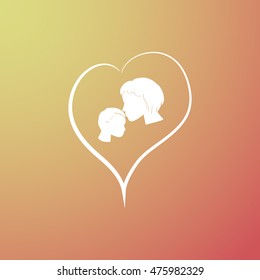 Mother and son icon