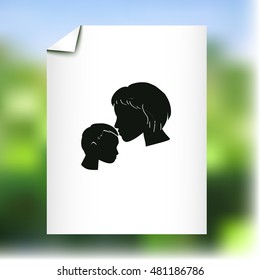 Mother and son icon