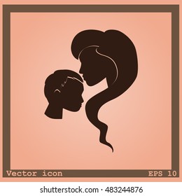 Mother and son icon