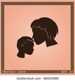 Mother and son icon