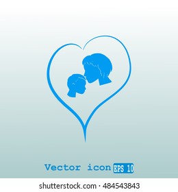 Mother and son icon