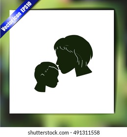 Mother and son icon
