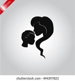 Mother and son icon