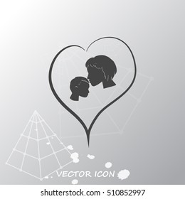 Mother and son icon