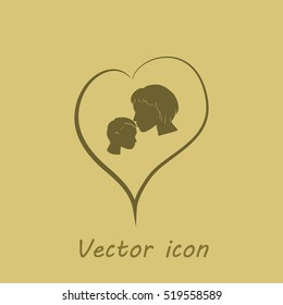 Mother and son icon