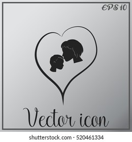 Mother and son icon