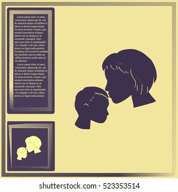 Mother and son icon
