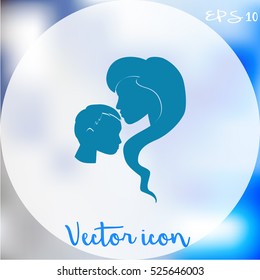Mother and son icon