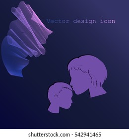 Mother and son icon