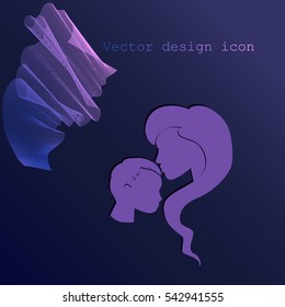Mother and son icon