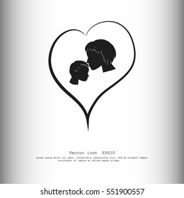 Mother and son icon