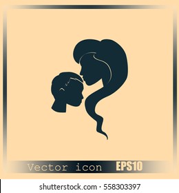 Mother and son icon