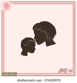 Mother and son icon