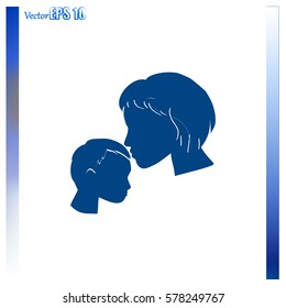 Mother and son icon