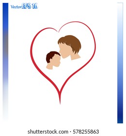 Mother and son icon