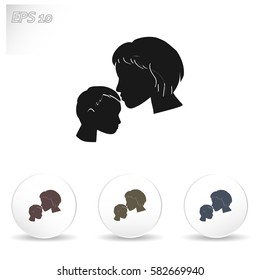 Mother and son icon
