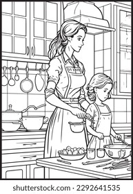 Libro de Colores de Cocina de Madre Hijo