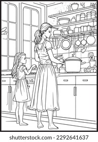 Libro de Colores de Cocina de Madre Hijo