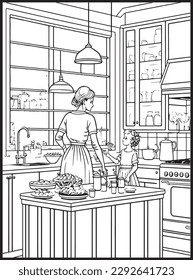 Libro de Colores de Cocina de Madre Hijo