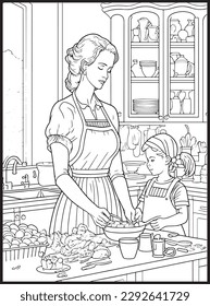Libro de Colores de Cocina de Madre Hijo