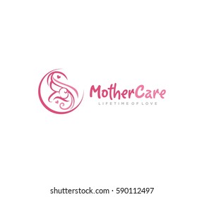 Mother And Son Logo Template