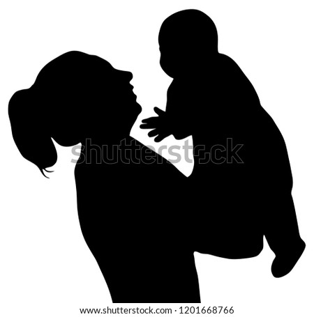 Mother Son Silhouette Stock Vector (Royalty Free) 1201668766 - Shutterstock