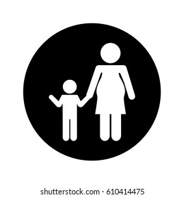 mother with son silhouette isolated icon vector illustration design