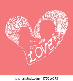 mother and son stylized vector silhouette, outlined sketch of mom and child, pink white background, banner or flyer with text Mom for Happy Mothers Day celebration. modern mom.