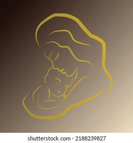 Arte vector madre e hijo. para uso en segundo plano. 