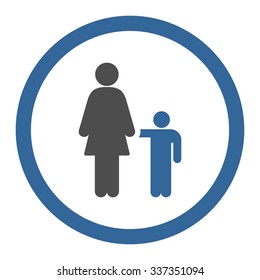 Mother With Son vector icon. Style is bicolor flat rounded symbol, cobalt and gray colors, rounded angles, white background.